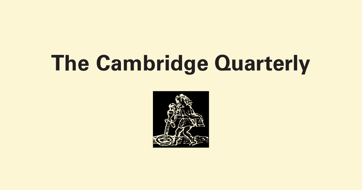 Cambridge Quarterly header and woodblock image